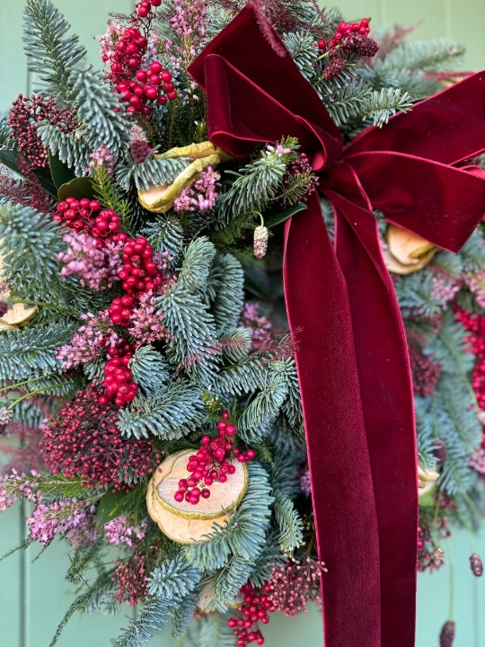 Claret Christmas Wreath