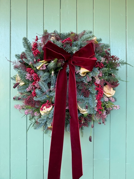 Claret Christmas Wreath